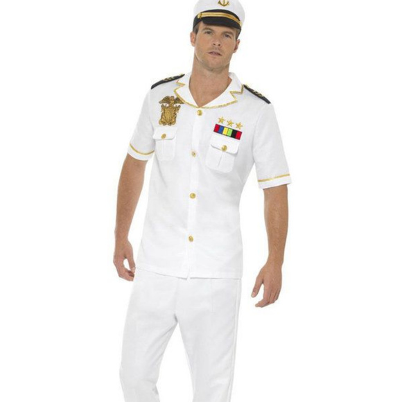 Rubie's Other - NAVY Captain Costume Officer Sailor WHITE Adult XL